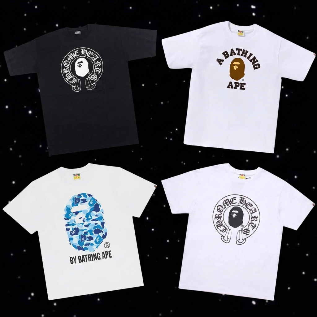 Revised Bape tee collage using four distinct original shirt photos